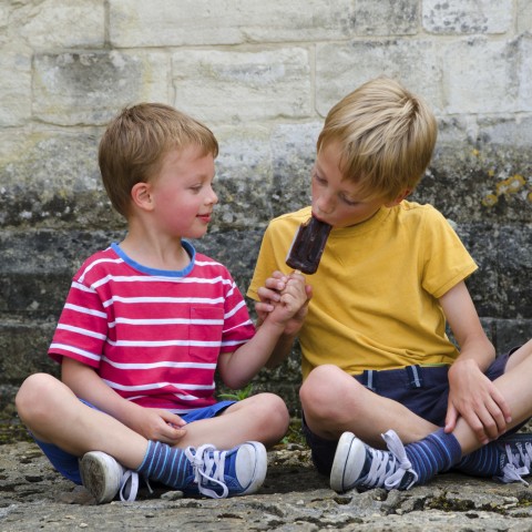 Brothers Having Ice Cream