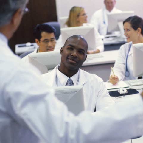 Medical Student Watching Class Attentively