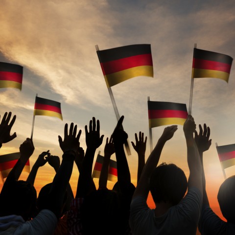 Several People Holding the German Flag