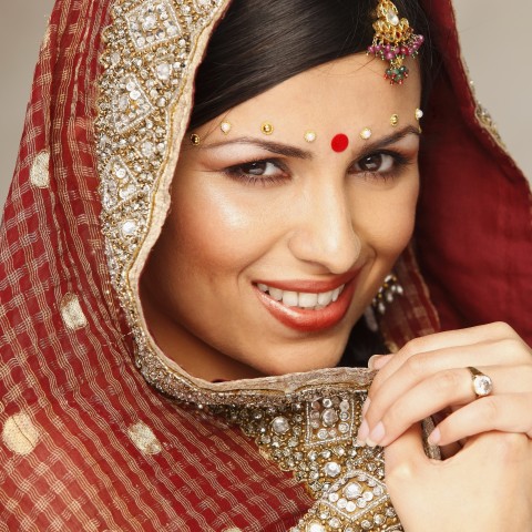 The Red-Colored Bindi Worn by a Woman