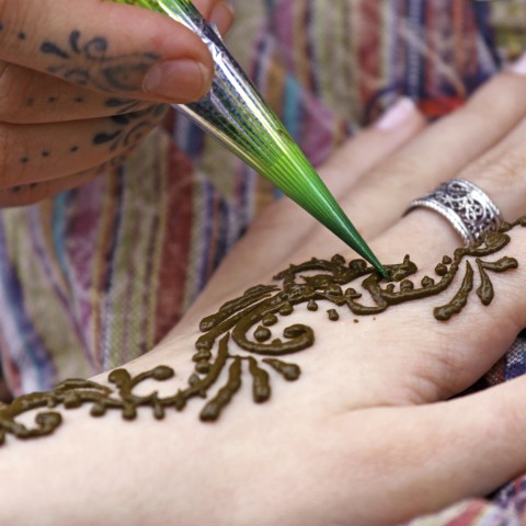 Person Getting Mehndi Art