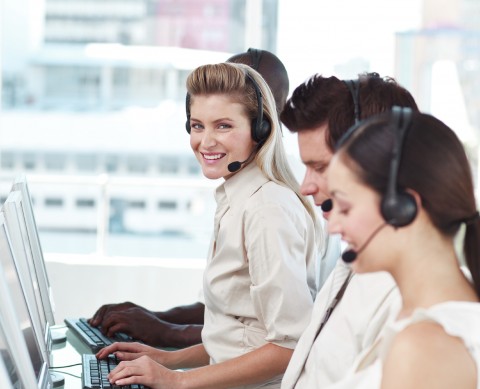 A Group of People Working in a Call Center