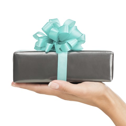 Someone holding a gift