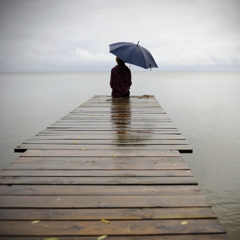 Sitting Alone in Cold Weather