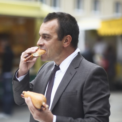 Man Eating Food