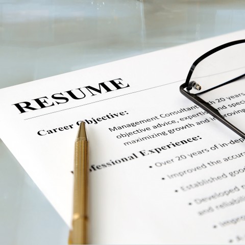 Resume, Pen, and Glasses