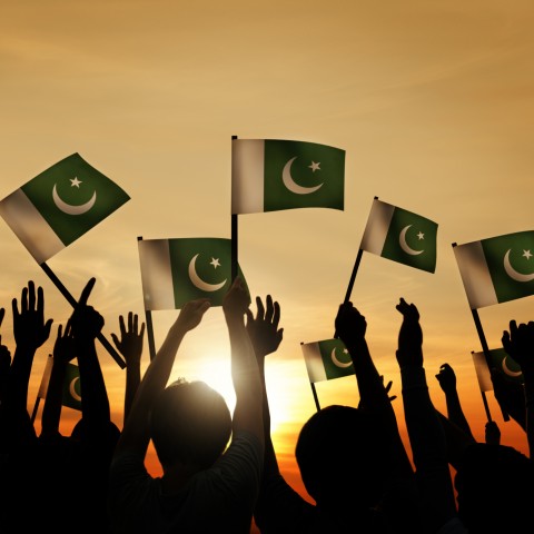 A Few People Holding Pakistani Flags in Their Hands in an Ecstatic Mood