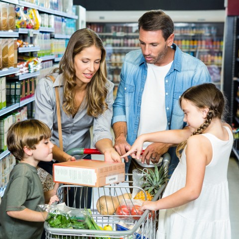 Family Grocery Shopping Together