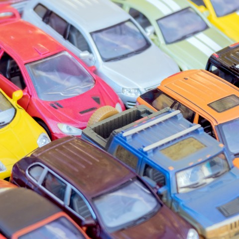 a bunch of model toy cars