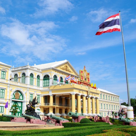 Thai Flag in Front of the Ministry of Defense