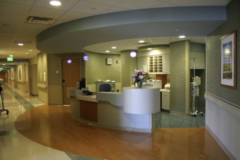 Hospital reception area and nurses station