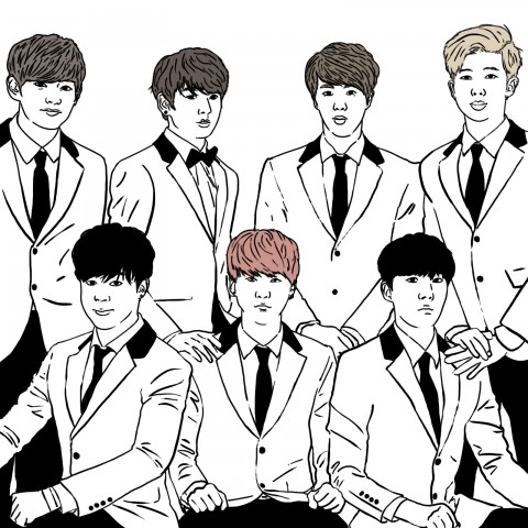 Illustration of BTS Members 