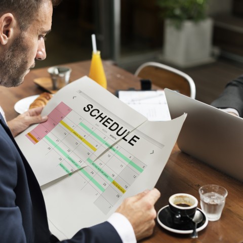 A Man Planning His Schedule