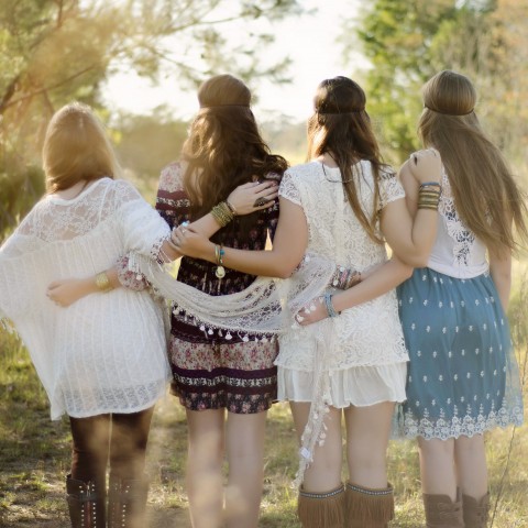 Four Women Staying Close to Each Other 