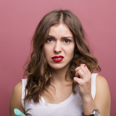 Woman Making Face of Displeasure