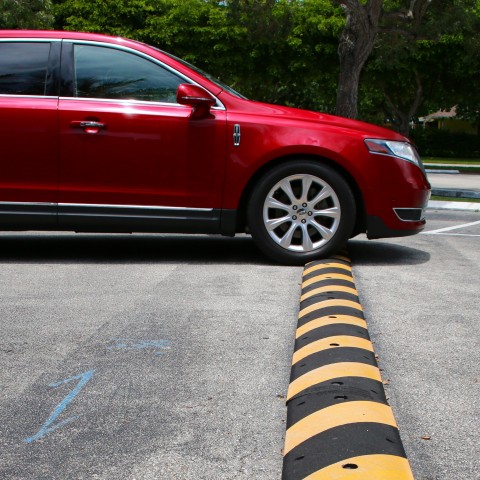 Car Going Over Speed Bump