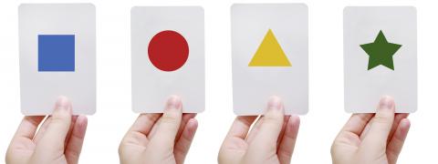 Cards with Colored Shapes on Them