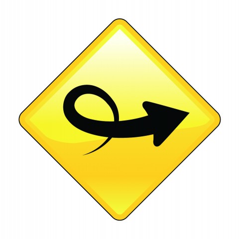 Road Sign with Arrow