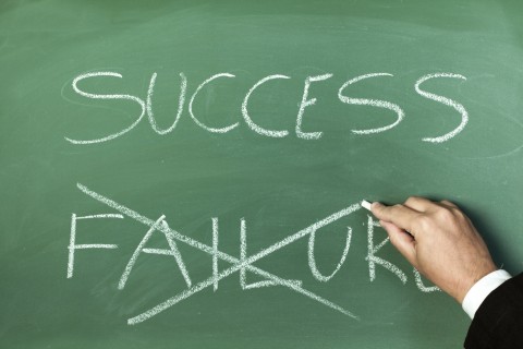 Success and Failure Written on a Chalkboard