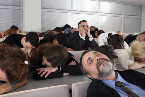 Business People Asleep in a Meeting