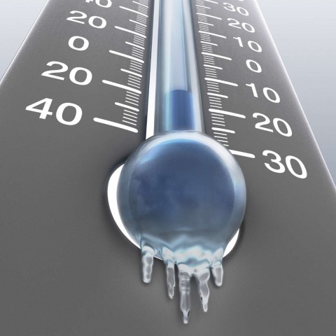 A Thermometer Showing below Freezing Point.