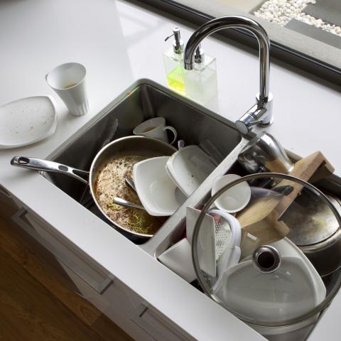 Very Cluttered, Messy Sink