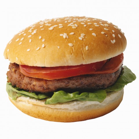 A Hamburger on a Sesame Seed Bun