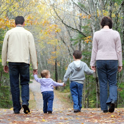 Family Walking in Autumn