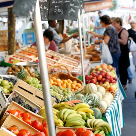 Produce Displayed at Market