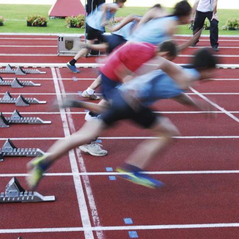 Track Runners in Race