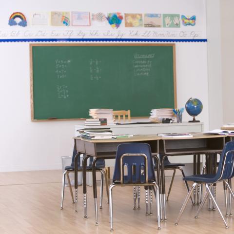 Empty Classroom with Chairs