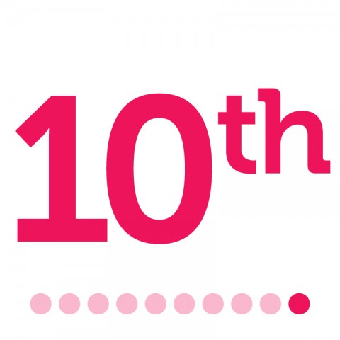 10th in Pink Text