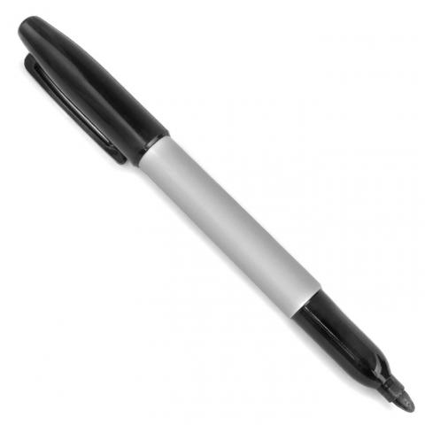 A black permanent marker pen.