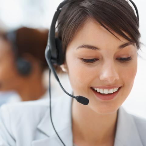 Woman with Headphones Smiling